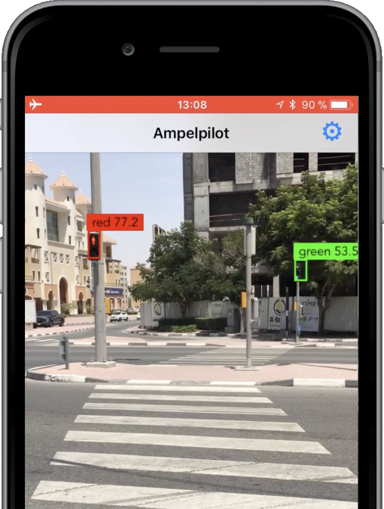 Bild der App Ampel-Pilot auf einem iPhone